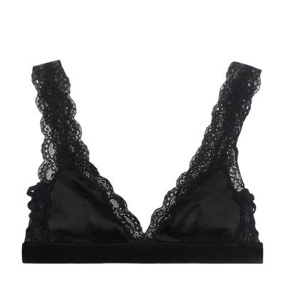 China Breathable Silk Manufacturer Breathable Mature Lace Bra Hot and Sexy Mesh Silk Fancy Women Underwear Young Style for sale