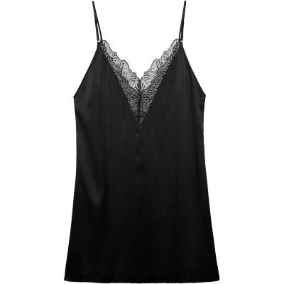 China QUICK DRY Mesh Lace Design Sleeveless Sexy Backless Women's Sling Silk Pajamas for sale