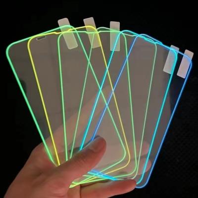 China Full Coverage 9d Explosion-proof Glow in the Dark Screen Protector For iPhone X XR 11 12 13 Pro Mini Max Bright Tempered Glass Screen Protectors for sale