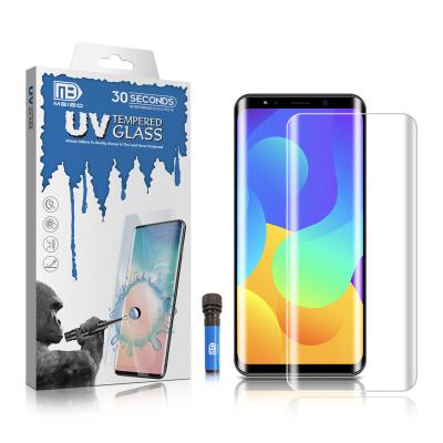 China For Galaxy S22 UV Glue Full Cover Curved 3D Screen Protector Tempered Glass Screen Protector For Samsung S22 UV Glass for sale