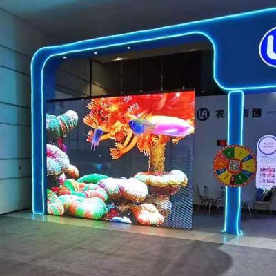 China Shopping mall exhibition booth window display design transparent transparent led screen for sale