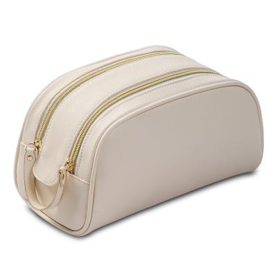 China New Fashion Cosmetics Storage Bag Two Zipper Portable Travel Makeup Bag PVC Women's Wash Bag Large Capacity Wash Bag for sale