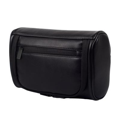 China 2023 Women's And Men's PU Small Fashion OEM Makeup Bag Black Wash Bag Professional Travel Cosmetic Toiletry Waterproof Bag for sale