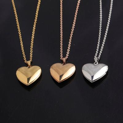 China Hiphop Heart Pendant Stainless Steel Chain Necklace For Lover Couples SS013 for sale