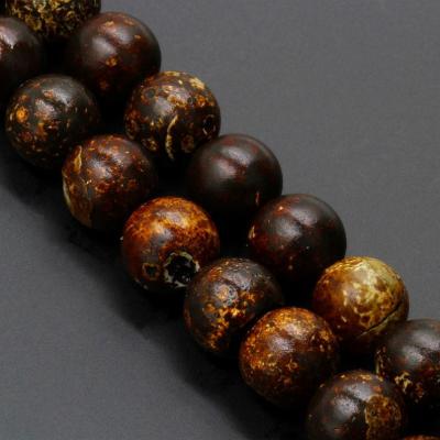 China Wholesale Loose Stone Stone Beads Black Brown Moss Agate For DIY Jewelry Making MS159 for sale