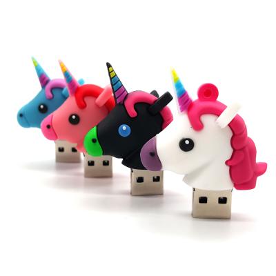 China Plastic Cardboard Promotional Custom Gift Unicorn Free USB Flash Drive 1gb 2gb Free Key Chain for sale