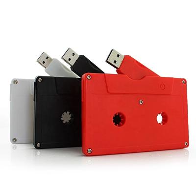 China Plastic And Metal Cassette Recorder USB Flash Pen Drive 128MB 2GB 4GB 8GB 16GB Custom Logo With Case for sale