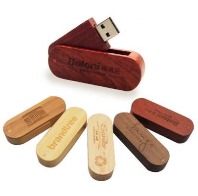 China Wooden Rectangle Swivel Reader Usb Flash Stick 2.0 1GB 2GB 4GB With Custom Logo for sale