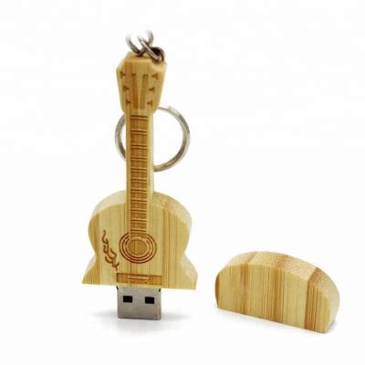 China Wooden Wooden Usb Pen Drive Memory Stick Guitar Shape Design Wholesale for sale