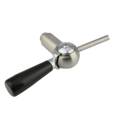 China Stainless Steel Body Bar Beer Tap With Wooden Handle for sale