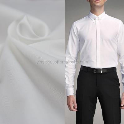 China Shrink-resistant POPLIN FABRIC 97% COTTON AND 3% POLYESTER TO MAKE SHIRTS WHITE COLOR for sale