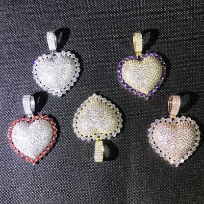 China Hip Hop Jewelry Bling Bling Heart Anti-allergic Personalized Pendant Necklace for sale