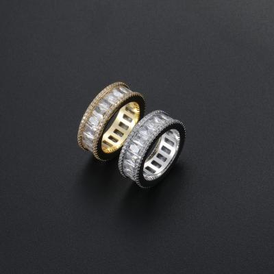 China Hip Hop Wand Anti-allergic Stones Iced Out Tennis Ring Men's Ring Birthday Gift for sale