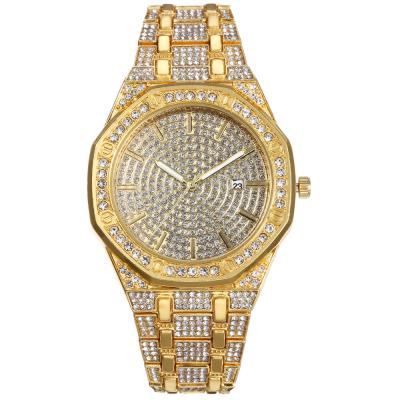 China Day/Date Full Hip Hop Diamond Watch with Calendar and Diamond Quartz Watches for sale