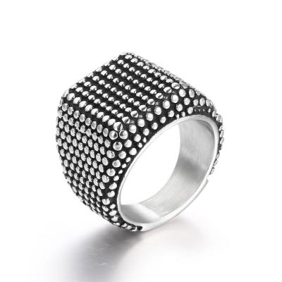 China Men Anti-allergic vintage jewelry stainless steel square finger nail ring punk rock for sale