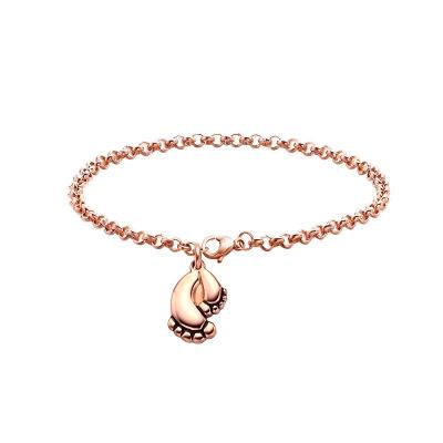 China Anti Allergic Rose Gold Stainless Steel Jewelry Baby Foot Charm Gifts For Kids Jewelry for sale