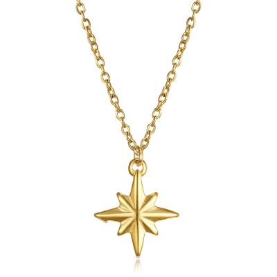 China Fashion Anti-allergic Shiny Gold Plated Necklace North Star Shaped Necklace for sale