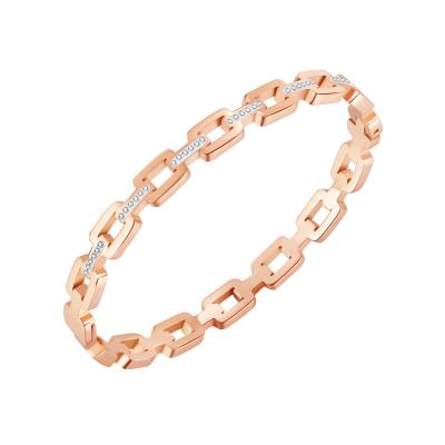 China Anti-allergic 18K Gold Plated Hollow Out Women's Stainless Steel Bracelet For Women for sale