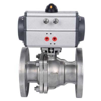 China General Pneumatic Ball Valve Two Flanged Pneumatic Ball Valve Stainless Steel Pneumatic Ball Valve for sale