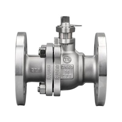 China General Chemical Valve 304 Two Way Industrial Stainless Steel Manual High Deck Flanged Ball Valve for sale