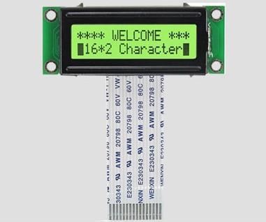 China Monochroom karakter LCD-scherm module 16x2 Geel Groen Achtergrondlicht Kleur Te koop