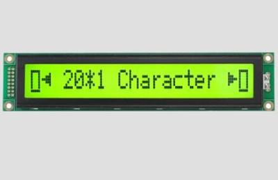 China 20*1 Módulo de exibição LCD de caracteres monocromáticos dot matrix amarelo verde de fundo LCX201A à venda