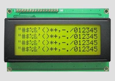 China Caracter Lcd 20 Caracteres * 4 linhas Modulo de exibição amarelo verde de luz de fundo Porta paralela 5v à venda