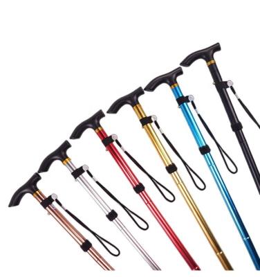 China New Style Lightweight Sponge Four Folding Walking Stick Strong Firm Legs Hiking Stick for sale