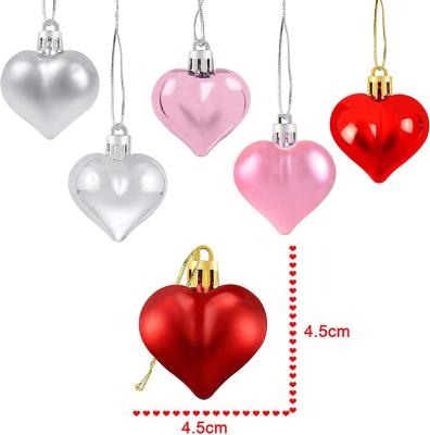 China Romantic Valentine's Day Decoration Heart Christmas Ornament Wholesale Heart Balls for sale