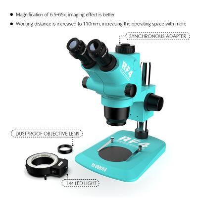 China Wholesale RF-6565TV Zoom RF4 Mobile Repair RF-6565TV Stereo Synchronous Focusing High Quality Working Microscope for sale