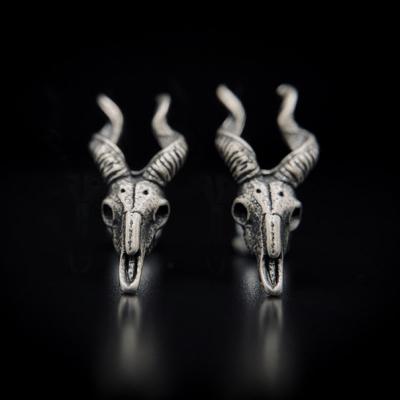 China Neo-Gothic Silver Antelope Deer Skull Studs Antler Earrings - Witch Earrings - Skull Stud Earrings - Gothic Jewelry for sale