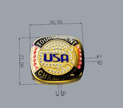 China USA Champions Rings Grade Cheap BIG Solid and Gold Silver USA TOURNAMENT HEAVY FINALIST USA BACKS 1PC RINGS for sale