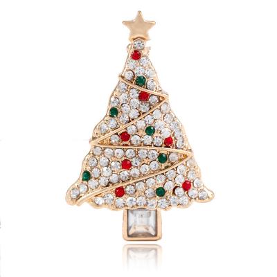 China Fashion creative Christmas tree brooches and pins cheap high quality christmas brooche for dresses for sale