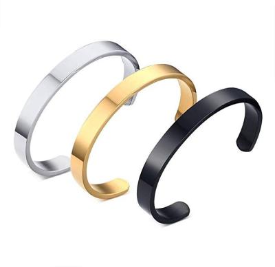 China New 3PCS Stainless Steel Cuff Bangle Environmentally Friendly Open High Polishing Blanks for sale