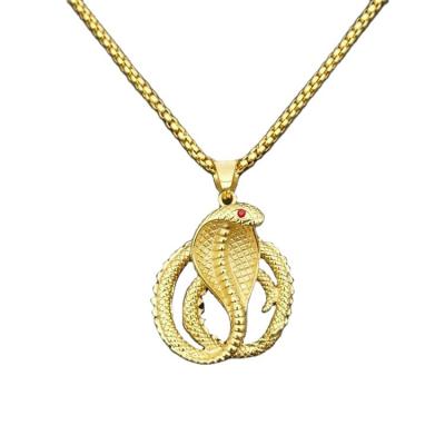 China Latest Environmentally Friendly Hiphop Steeel Necklace Jewelry 24k Stainless Gold Plated Titanium Steel Pendant For Man for sale