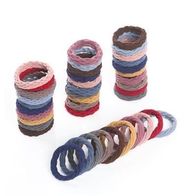 China High Elasticity Simply Hair Bands Ponytail Ties Scrunchies Headband Holders Thick Seamless Cotton Hair Bands Hair Accessories for sale