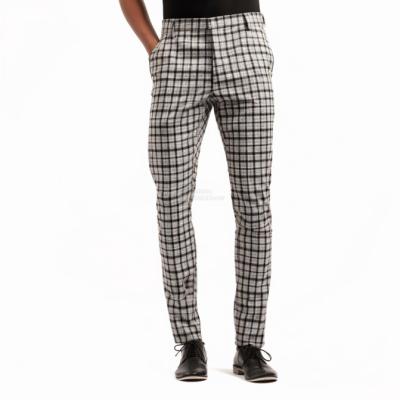 China parride wholesale customized high quality check printed black and white casual pants mens checked pants for sale