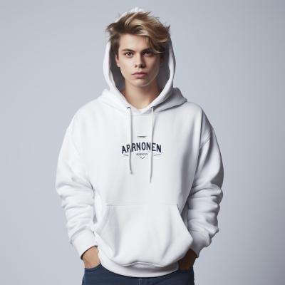 China High Quality Anti-Wrinkle White Thicker Fleece Hoodie Oversized Double Layer Pullover Hoodies for sale