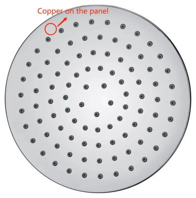 China Water Saving 8 Inch Round Shape Copper And Clear Stainless Steel Shower Head for sale