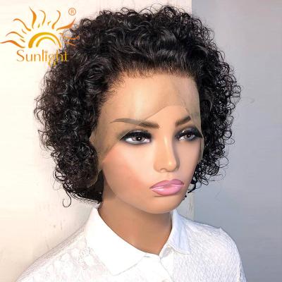 China Natural Short Pixie Wigs Jerry Curly African Hair Weaving Lace Wigs 13x2 Sunlight Human Hair Brazilian Human Hair Weaving for sale