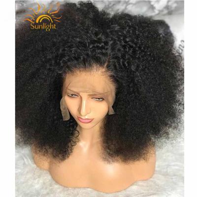 China Free Sample Afro Kinky Curly Full Lace Front Wigs 13x4 Pre Plucked Peruvian Remy Lace Front Human Hair Lace Wigs 150% Density Wigs For Women for sale