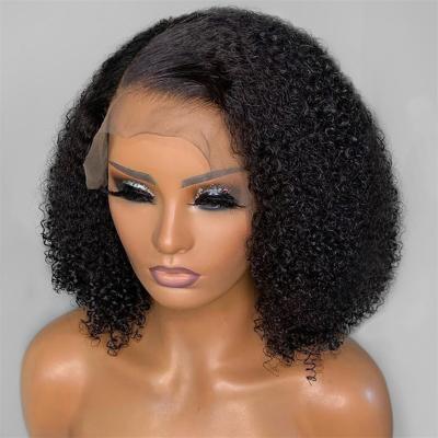 China Yaki OEM Vendor Wig Free Sample Packaging Custom Mink Brazilian Virgin Human Cuticle Box Full Aligned Lace Front Bob Curly Hair Wig for sale