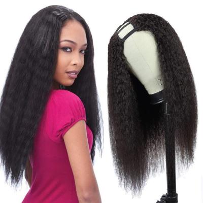 China Curly Yaki Straight U Part Wigs For Women Yaki Straight Hair Sunlight Wig Long U Part Wig 150% Straight Hair Part Lace Wig for sale