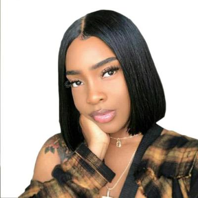 China Straight Lace Front Wigs Sunlight Short Bob Lace Wigs 13*6 Middle Part Straight Human Hair Wigs 150% Density Brazilian Hair Cut Lace Wig juliahair for sale