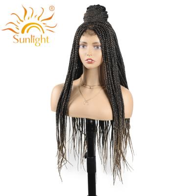 China 100% Synthetic Hair Lace Front Wig Sunlight Colored Front Wigs Wholesale Ombre Color Indian Hair Brazilian Synthetic Closure Fiber Heat Resistant Premium Lace Front Wig for sale