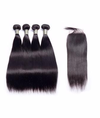 China Silky Straight Wave Sample Order Accept Indian Temple Hair Bundles With Closure Virgin Cuticle Aligned Raw Hair Straight for sale