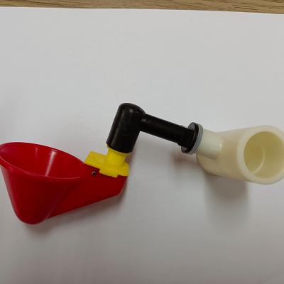 China Automatic Chicken Water Cup PVC Tee Hose Fitting For Chicken Nipple Drinker Poultry Water Cup for sale