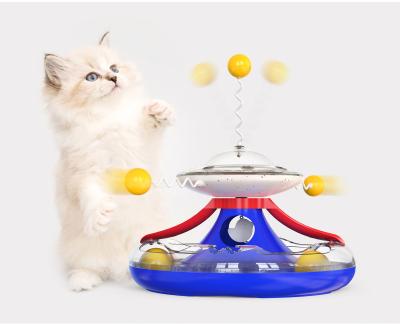 China Stored Smart Interactive Treat Toy Dual Rolling Ball IQ Training For Cat Play Toy for sale