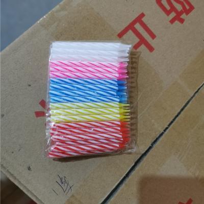 China Relighting Colorful Threaded Candle Party Decoration Bulk Flameless Birthday Candle for sale