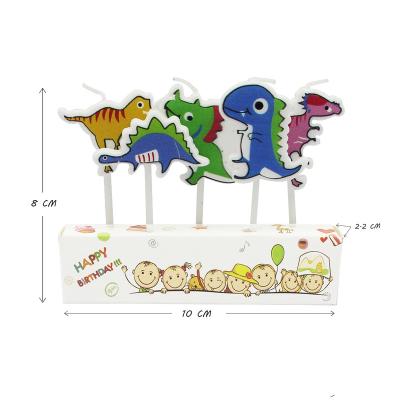 China Wholesale Single Animal Relighting Candle Dinosaur Cartoon Birthday Candle For Boys Kids for sale